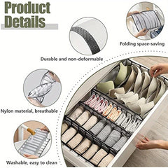 6 Grids Bra Drawer Organizers Underwear Closet Storage Boxes