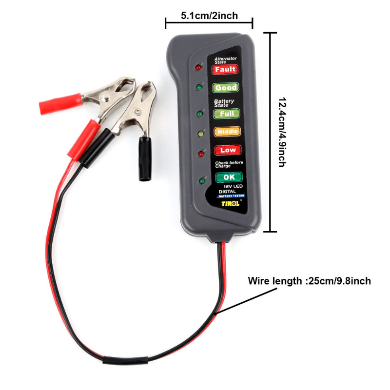 12V Car Motorcycle Tester Fault Detector Digital Alternator Tester