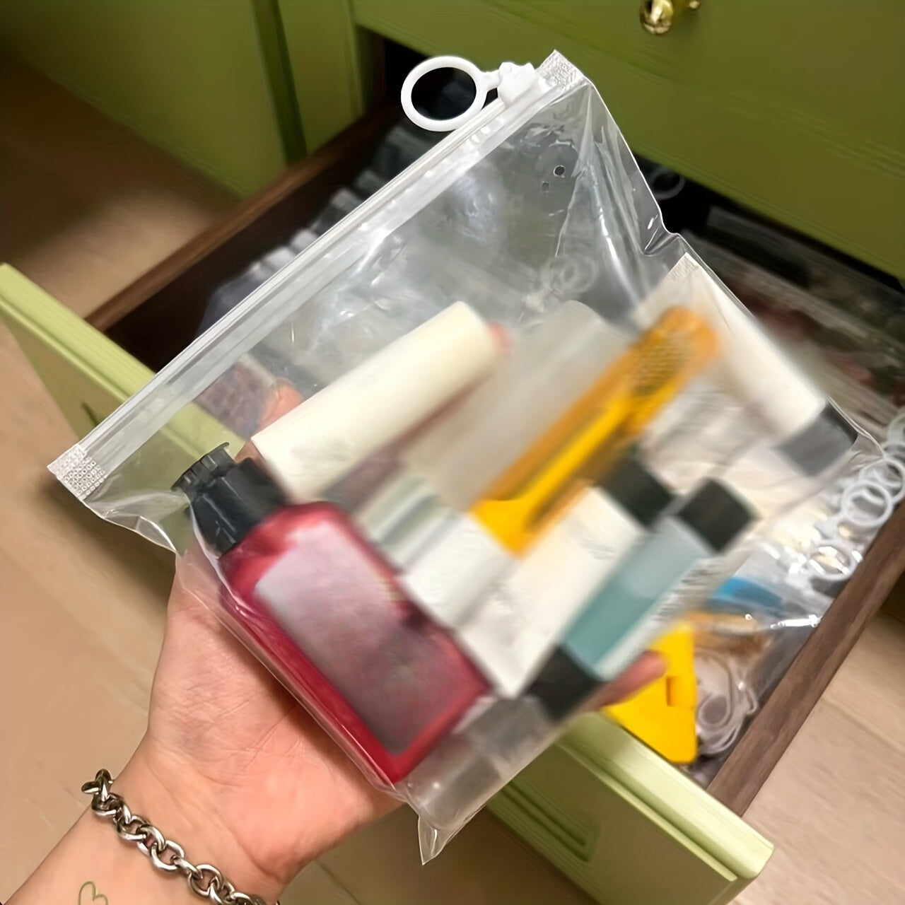 10pcs Extra Thick Zipper Stationery Storage Bag HD Transparent 20 S