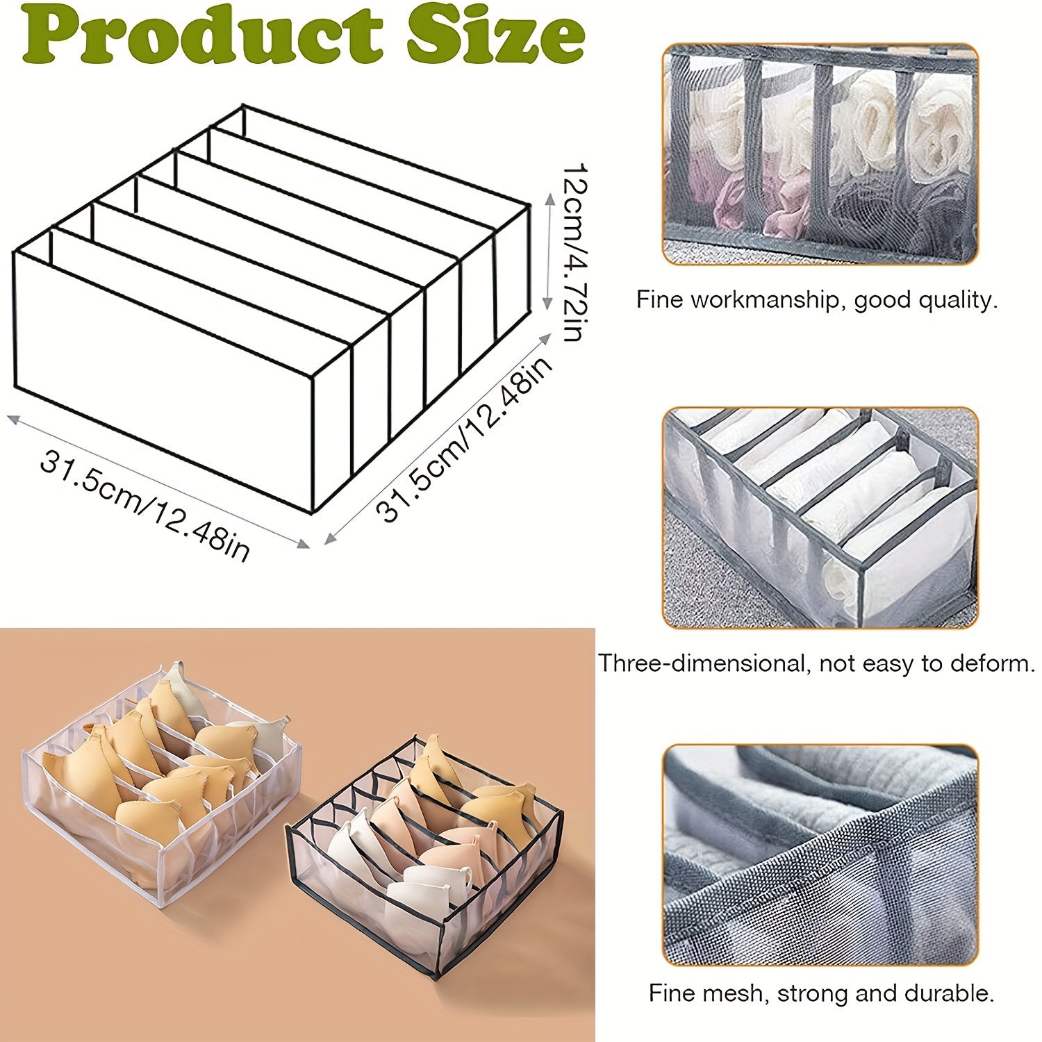 1pc Bra Drawer Organizers Underwear Wardrobe Divider Lingerie Storage Bag