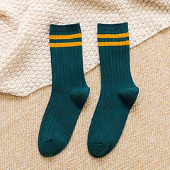 10 Pairs Striped Crew Socks for Sports and Business Wear