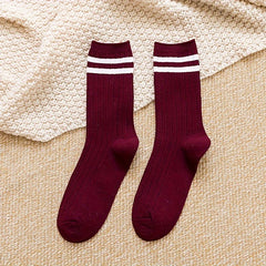 10 Pairs Striped Crew Socks for Sports and Business Wear