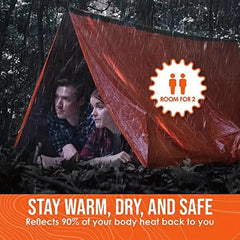 Emergency Survival Shelter 2 Person Tent with Whistle and Blanket