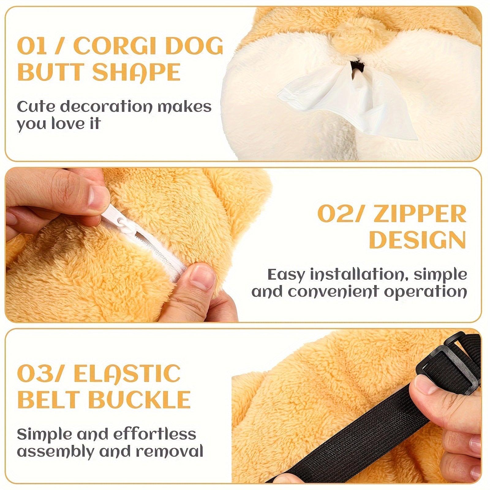 Corgi Butt Car Tissue Holder Napkin Box Backseat Hanging Case