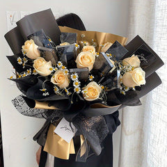 20 Sheets Golden Flower Wrapping Paper Bouquet Bag Material Tissue