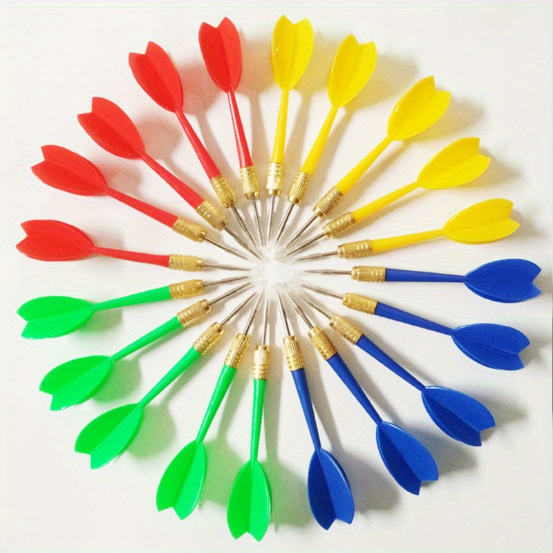 10pcs Colorful Plastic Throwing Dart Toy With Flights & Metal Tips