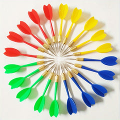 10pcs Colorful Plastic Throwing Dart Toy With Flights & Metal Tips