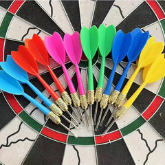 10pcs Colorful Plastic Throwing Dart Toy With Flights & Metal Tips