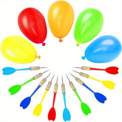 10pcs Colorful Plastic Throwing Dart Toy With Flights & Metal Tips