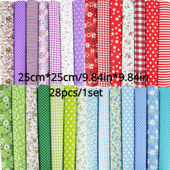 28pcs Cotton Fabric Patchwork DIY Sewing Scrapbooking Craft