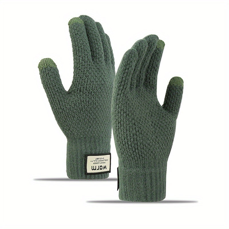 Non Slip Knitted Winter Gloves Plush Windproof for Outdoor Sports