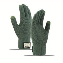 Non Slip Knitted Winter Gloves Plush Windproof for Outdoor Sports
