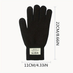 Non Slip Knitted Winter Gloves Plush Windproof for Outdoor Sports