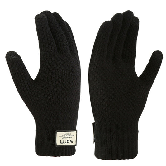 Non Slip Knitted Winter Gloves Plush Windproof for Outdoor Sports