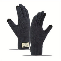 Non Slip Knitted Winter Gloves Plush Windproof for Outdoor Sports
