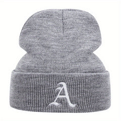 Letter Printed Warm Knitted Hat Windproof Sports Beanie Hat