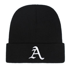Letter Printed Warm Knitted Hat Windproof Sports Beanie Hat