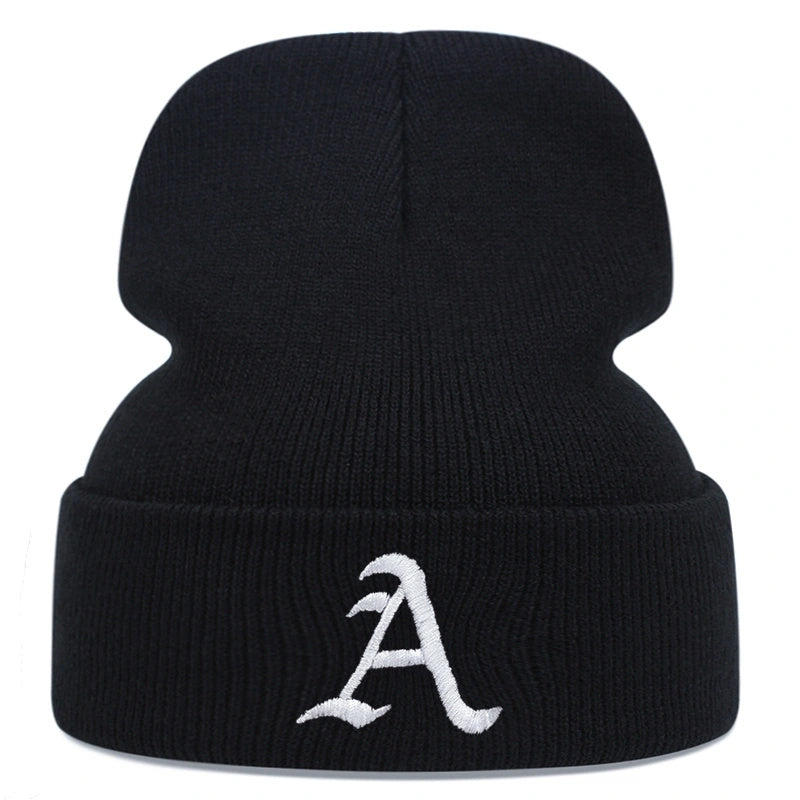 Letter Printed Warm Knitted Hat Windproof Sports Beanie Hat