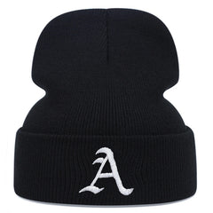Letter Printed Warm Knitted Hat Windproof Sports Beanie Hat
