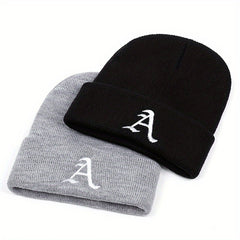 Letter Printed Warm Knitted Hat Windproof Sports Beanie Hat