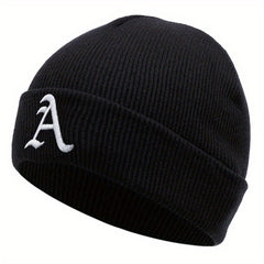 Letter Printed Warm Knitted Hat Windproof Sports Beanie Hat