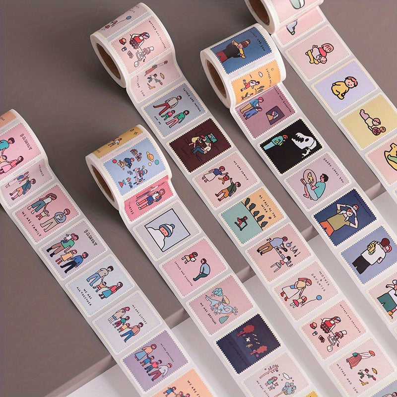200pcs 1.6in 8 Sticker Family Label Stickers Circular Roll Sealin