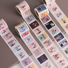 200pcs 1.6in 8 Sticker Family Label Stickers Circular Roll Sealin