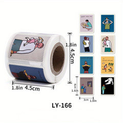 200pcs 1.6in 8 Sticker Family Label Stickers Circular Roll Sealin