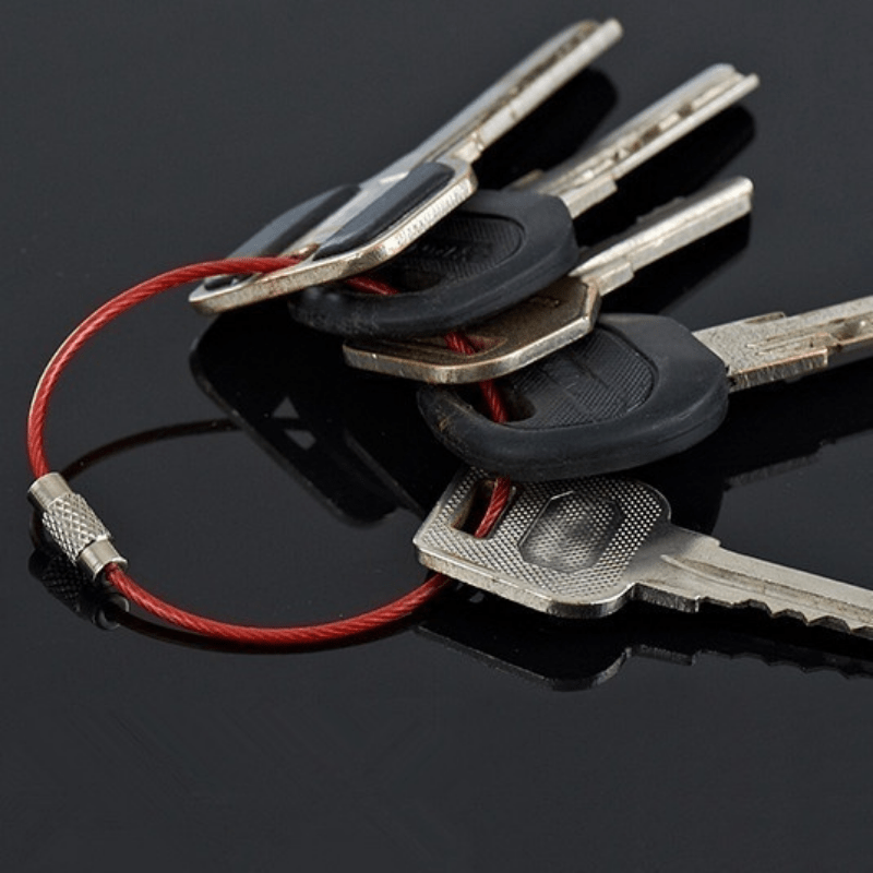 20pcs Stainless Steel Keychain Cable Rope for Outdoor Hiking Camp Travel