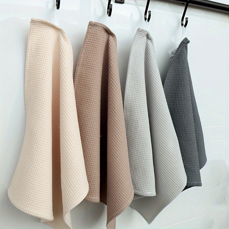 4pcs Waffle Dish Towels Kitchen Rags Thick Cleaning Cloth