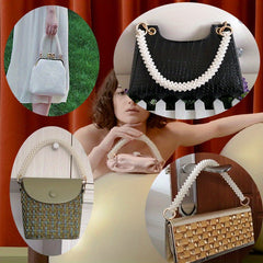 Pearl Chain Bag Purse Accessory Woven Handle Iron Chain Bag Handle