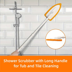 Shower Bathtub Tile Scrubber Brush with Non Scratch Scouring Pads