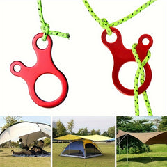 9pcs Camping Tent Wind Rope Buckle Adjustable Aluminum Cord Buckles 3 Holes