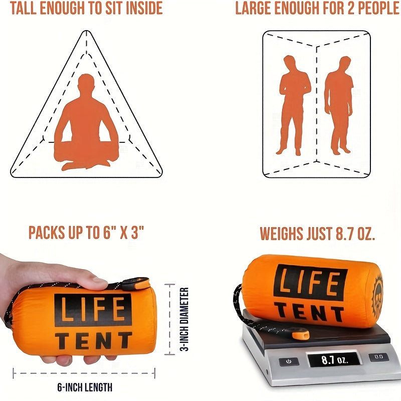 Emergency Survival Shelter 2 Person Tent Survival Whistle Waterproof