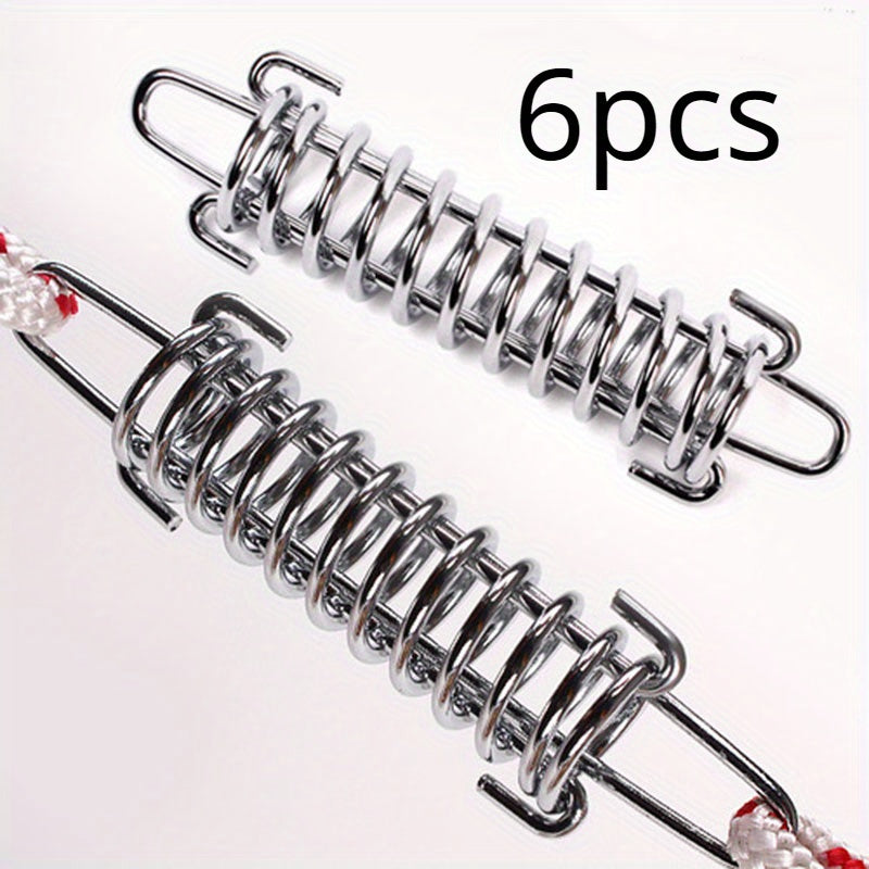 6pcs Tent Wind Rope Buckles Outdoor Camping Awning Fixed Spring Hook