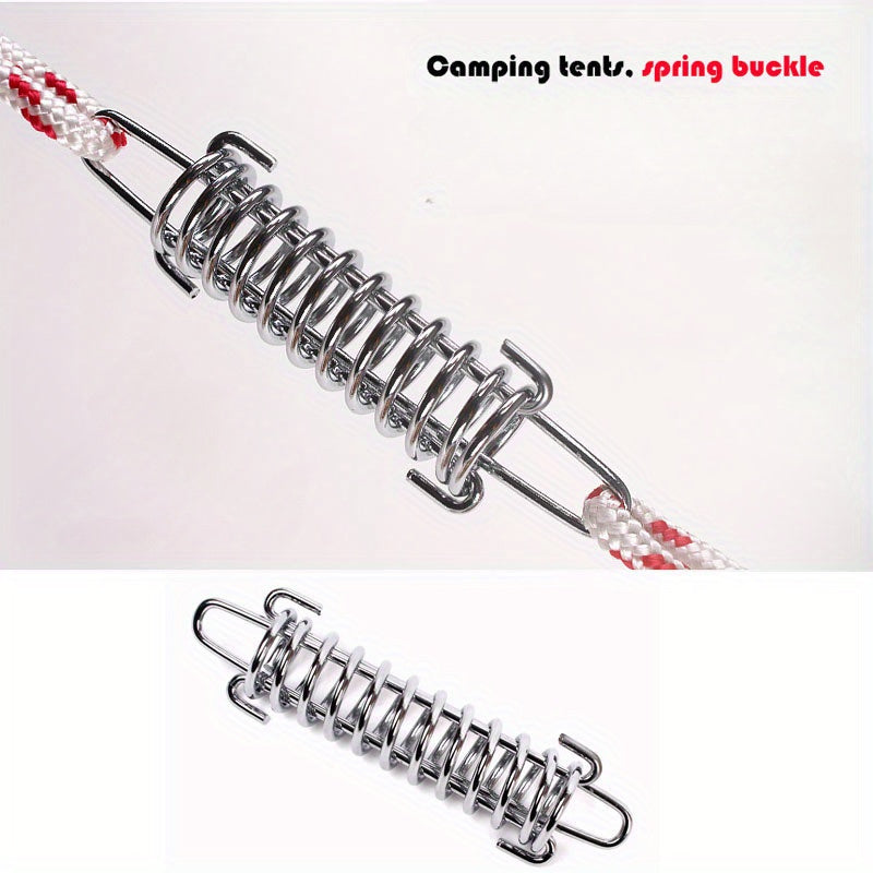 6pcs Tent Wind Rope Buckles Outdoor Camping Awning Fixed Spring Hook