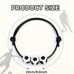 24 Pcs Sports Themed Bracelets Football Soccer Ball Charm Bracelets