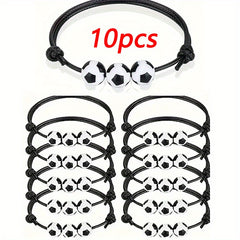 24 Pcs Sports Themed Bracelets Football Soccer Ball Charm Bracelets