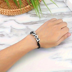 24 Pcs Sports Themed Bracelets Football Soccer Ball Charm Bracelets
