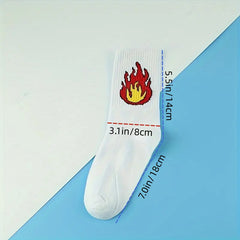 Flame Printed Running Sports Socks Quarter Socks