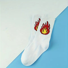 Flame Printed Running Sports Socks Quarter Socks