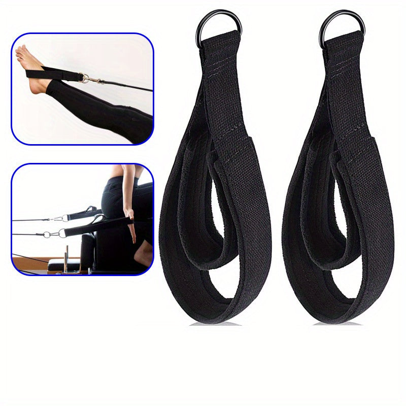 2pcs Yoga Pilates Double Ring Strap Fitness Pulling Connected Strap
