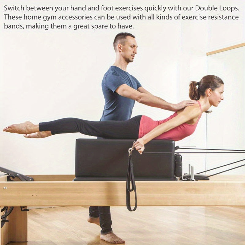 2pcs Yoga Pilates Double Ring Strap Fitness Pulling Connected Strap