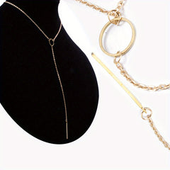 Golden Infinity Charms Pendant Necklace for Holiday Party