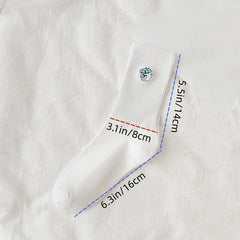 Cartoon Embroidery Cotton Socks Spring Summer Crew Socks