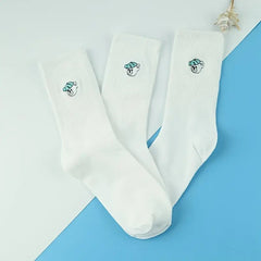Cartoon Embroidery Cotton Socks Spring Summer Crew Socks