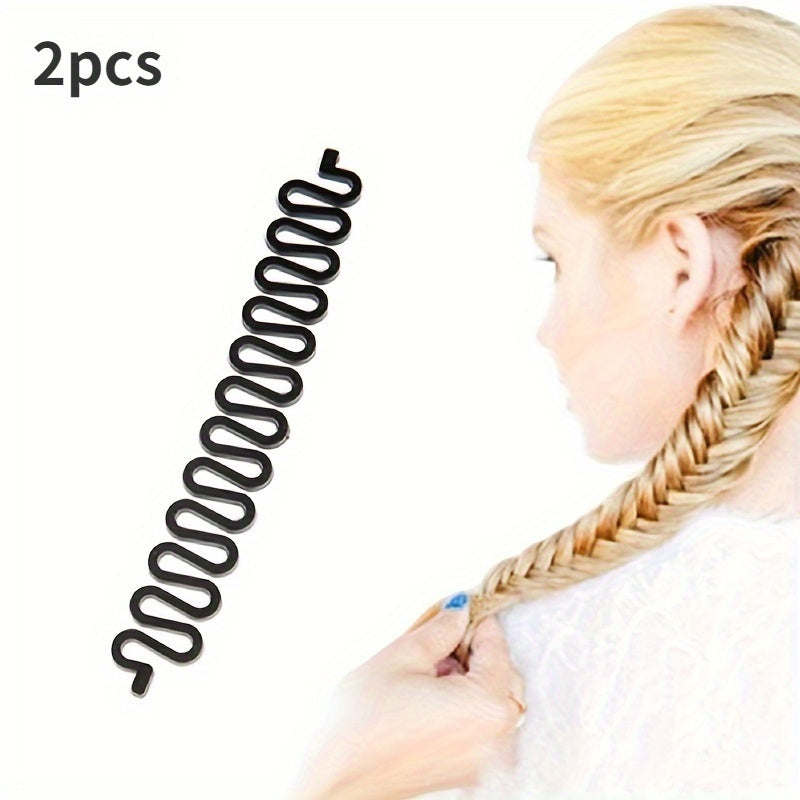 2pcs Hair Styling Tools Twist Bun Makers Braider Hooks