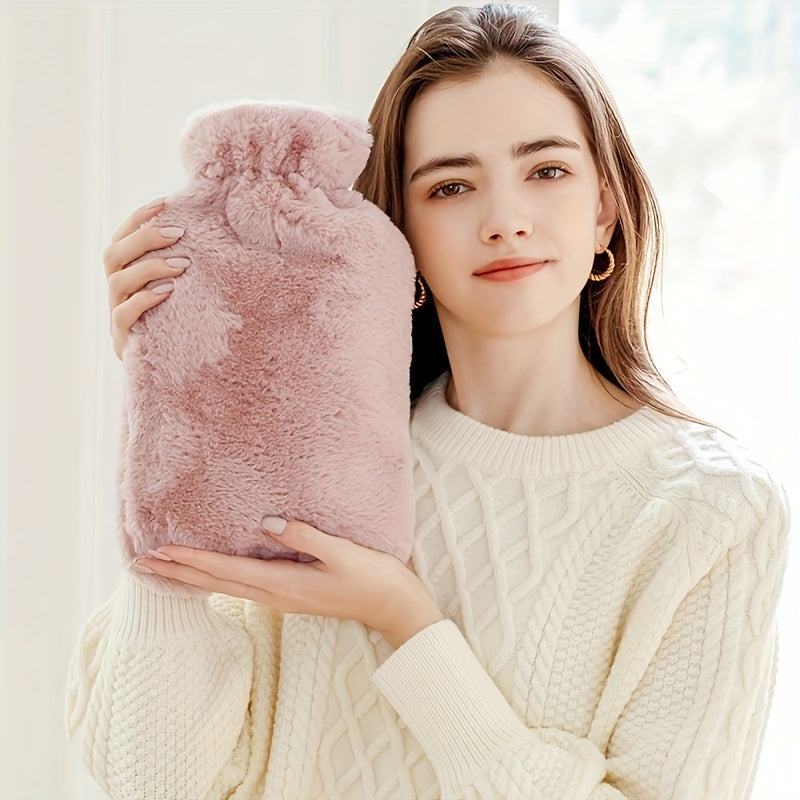 Hot Water Bag Plush Soft Cover Natural Rubber 33-81oz 67-63oz