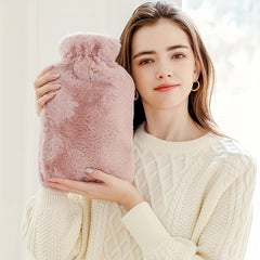 Hot Water Bag Plush Soft Cover Natural Rubber 33-81oz 67-63oz