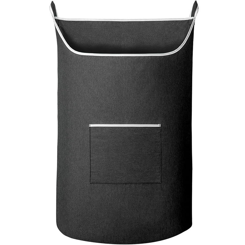 Hanging Laundry Storage Bag with Pocket & Hooks